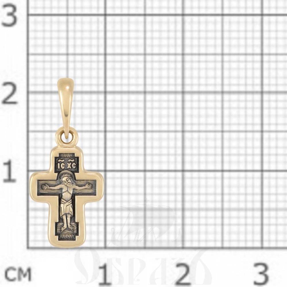 крестильный крест «распятие христово. символ веры», золото 585 проба желтое (арт. 201.660)