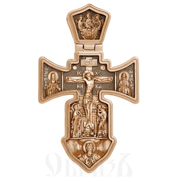 морской крест «распятие. ангел хранитель», золото 585 проба красное (арт. 201.002-1)