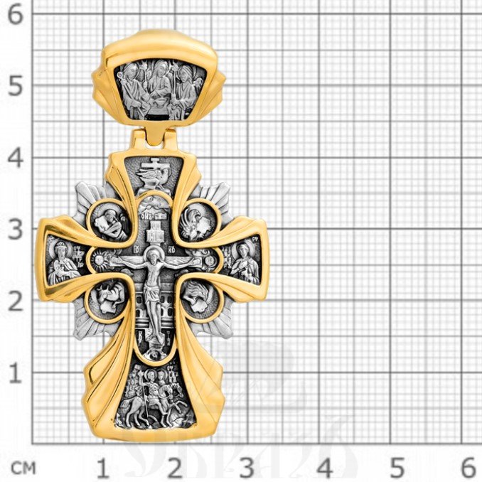 крест «распятие. икона божией матери «державная», серебро 925 проба с золочением (арт. 101.227)