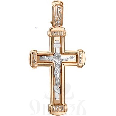 золотой крест из комбинированного золота 585 пробы (арт. 03-3024-00-000-1111-42)